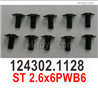 Wltoys 104072 Screws Parts Phillips pan head with intermediary machine screws-124302.1128-ST 2.6x6PWB6.Total 10pcs.